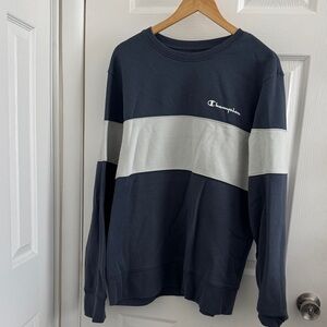 Champion Men's Crewneck Sweater in Navy and Gray
